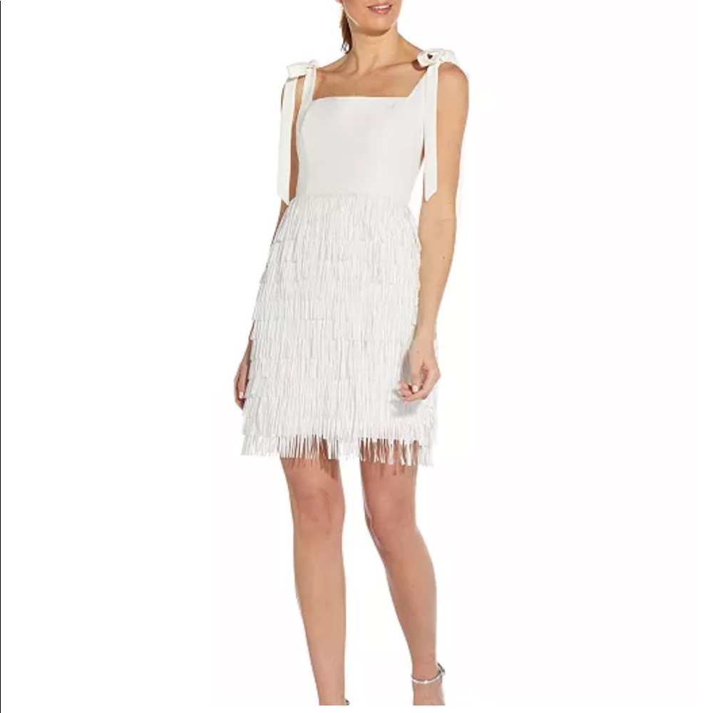 White Fringe Party Dress